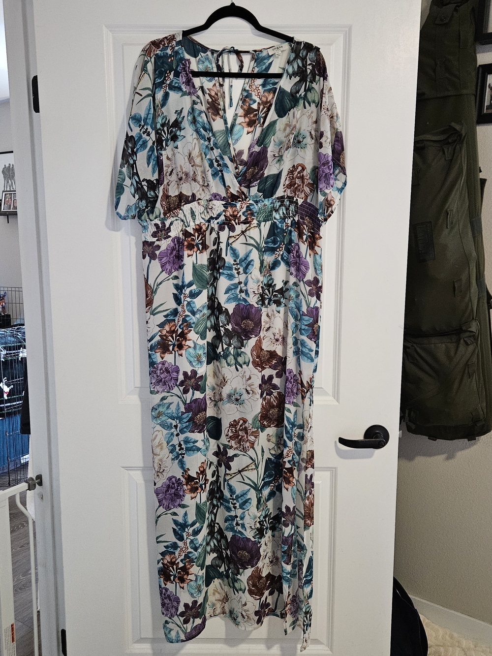 Umgee Floral Oversize Sheer Maxi Dress - Size Large